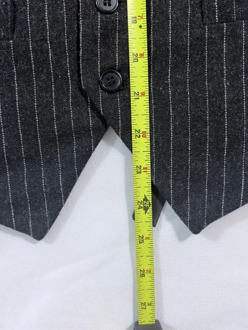 Heritage 1981 Wool Blend Pinstripe Suit Vest Adjustable Back Cinch Mens Size S